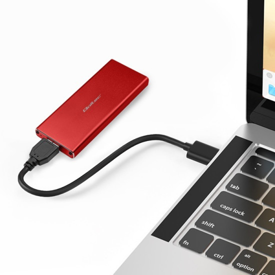 Obudowa | kieszeń na dysk M.2 SSD | SATA | NGFF | USB 3.0 | Superspeed 5Gb/s | 2TB | Czerwona 