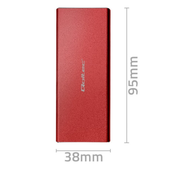 Obudowa | kieszeń na dysk M.2 SSD | SATA | NGFF | USB 3.0 | Superspeed 5Gb/s | 2TB | Czerwona 
