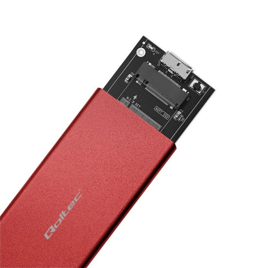 Obudowa | kieszeń na dysk M.2 SSD | SATA | NGFF | USB 3.0 | Superspeed 5Gb/s | 2TB | Czerwona 