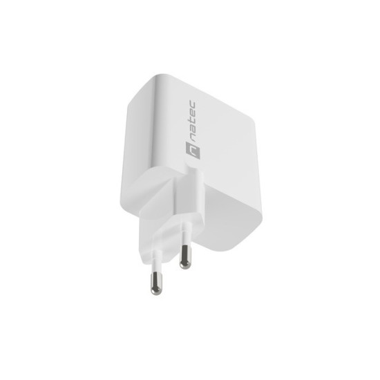 Ładowarka sieciowa Ribera GAN 1X USB-A + 1X USB-C 45W Biała
