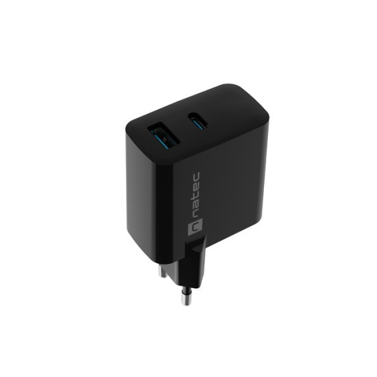 Ładowarka sieciowa Ribera GAN 1X USB-A + 1X USB-C 45W Czarna