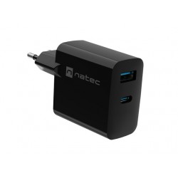 Ładowarka sieciowa Ribera GAN 1X USB-A + 1X USB-C 45W Czarna