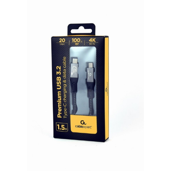 Kabel Premium USB-C 3.2 gen 2 20 Gbps 100W 1.5m PD 