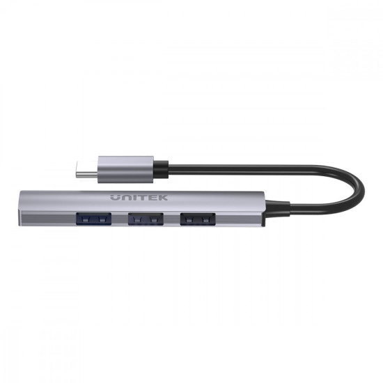 HUB USB-C; 3x USB-A 2.0 1x USB-A 5 Gbps Aluminiowy 