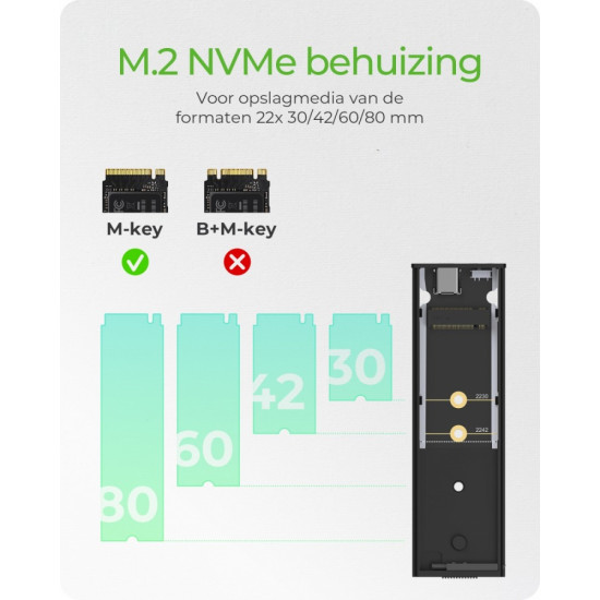 Obudowa dysku SSD IB-1807MT-C31 M.2 NVMe, USB 3.2(Gen2) Type-C, Aluminium 