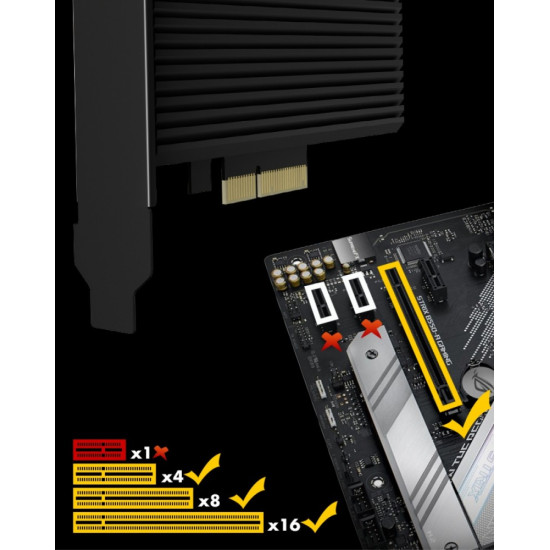 Karta PCI na M.2 SSD NVMe IB-PCI208-HS z radiatorem 