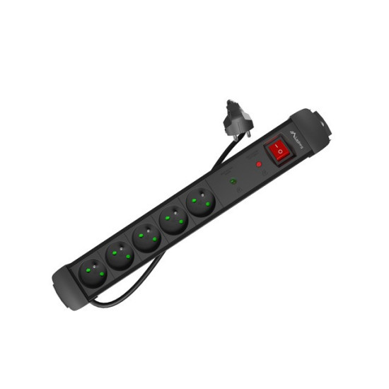 Listwa zasilająca  1,5m 5x230V  SP1-05E-0150-BK 