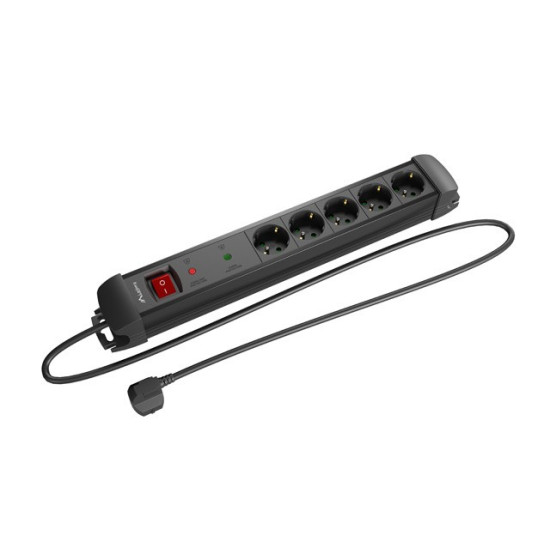 Listwa zasilająca 1.5m 5x230 SC SP1-05F-0150-BK 