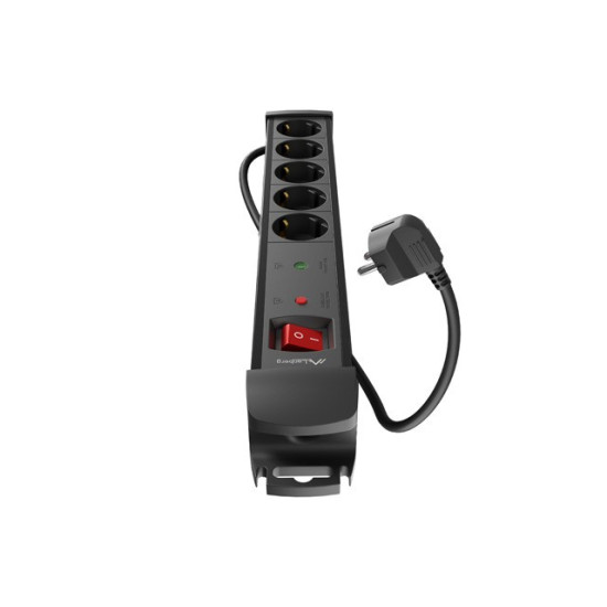 Listwa zasilająca 3.0m 5x230 SC SP1-05F-0300-BK 