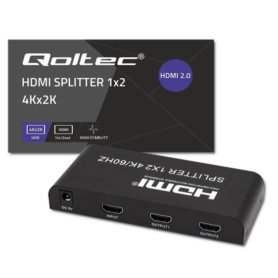 Aktywny rozdzielacz Splitter 2 x HDMI 4K x 2K | 6Gb/s | 60Hz 