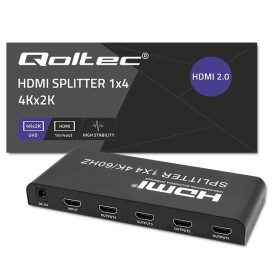 Aktywny rozdzielacz Splitter 4 x HDMI 4K x 2K | 6Gb/s | 60Hz 
