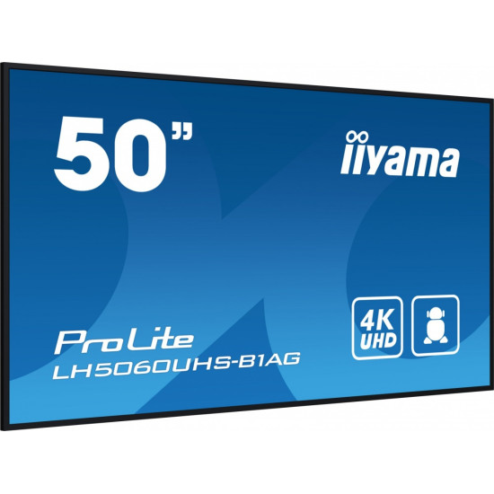 Monitor wielkoformatowy 49.5 cala LH5060UHS-B1AG matowy 24h/7 500(cd/m2) VA 3840 x 2160 UHD(4K) Android.11 Wifi CMS(iiSignage2)