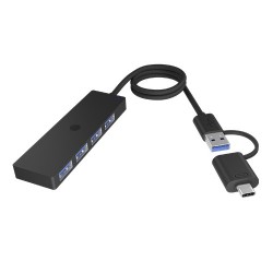 Hub IB-HUB1424-C3 4-Port USB Typ-A, złącze Typ-C/A 