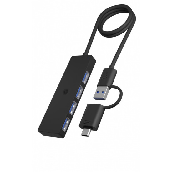 Hub IB-HUB1424-C3 4-Port USB Typ-A, złącze Typ-C/A 