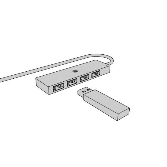 Hub IB-HUB1424-C3 4-Port USB Typ-A, złącze Typ-C/A 