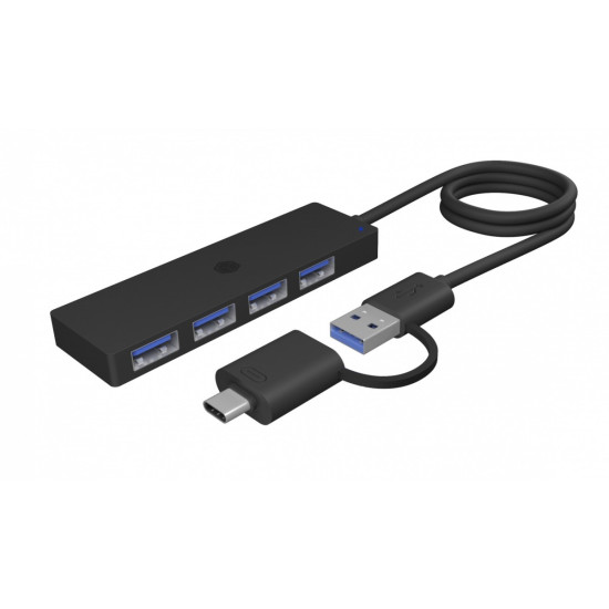 Hub IB-HUB1424-C3 4-Port USB Typ-A, złącze Typ-C/A 