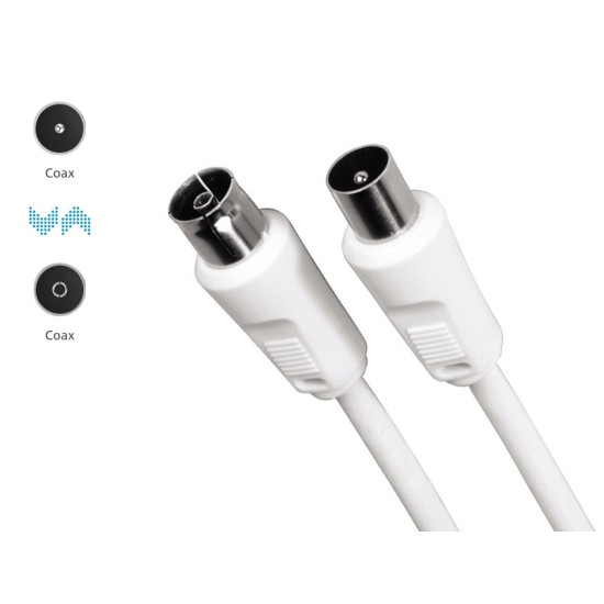 Kabel antenowy 75db 5m Biały 