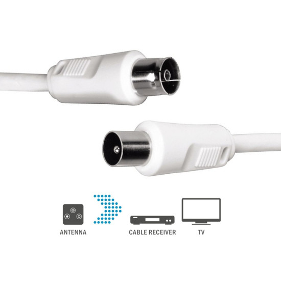 Kabel antenowy 75db 5m Biały 