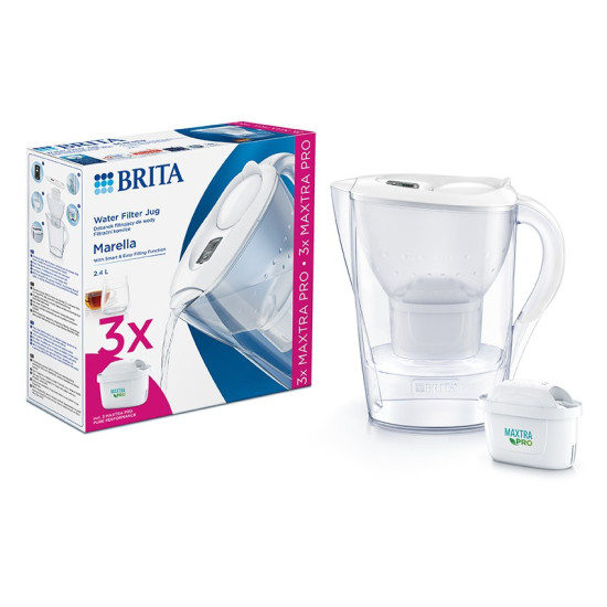 Dzbanek filtrujący 2,4l Marella+3 wkłady PRO Pure Performance biały