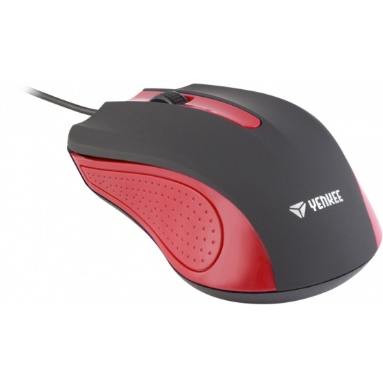 Mysz przewodowa USB 3 przyciski, gumowana powierzchnia 