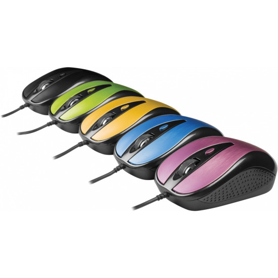 Mysz przewodowa USB , 4 przyciski, optyczna, symetryczna, Błękit 