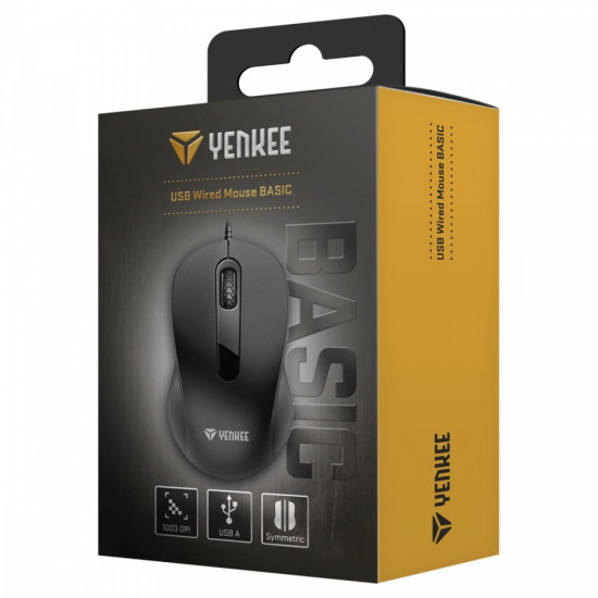 Mysz przewodowa USB symetryczna 3 przyciski optyczna 1000DPI 