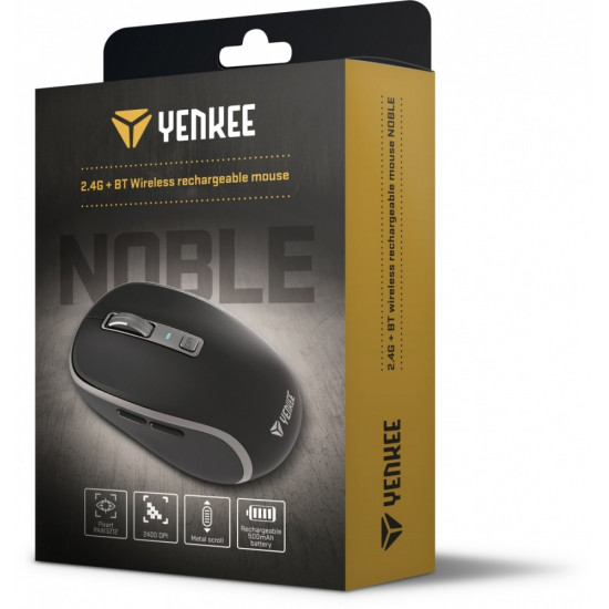 Mysz bezprzewodowa Dual WiFi+Bluetooth akumulator 5 przycisków 