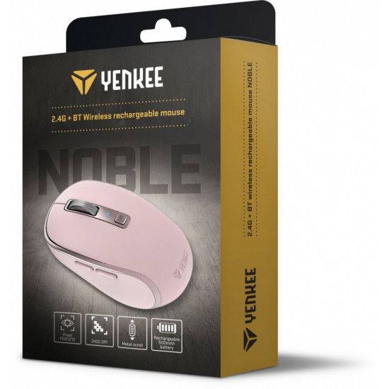 Mysz bezprzewodowa DUAL WiFi+Bluetooth akumulator 2400DPI 
