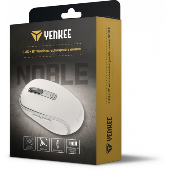 Mysz bezprzewodowa DUAL WiFi+Bluetooth akumulator 5 przycisków 