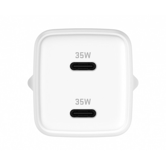 Ładowarka sieciowa USB C 2x18W 3A Power delivery 3.0 QC3.0 Biała