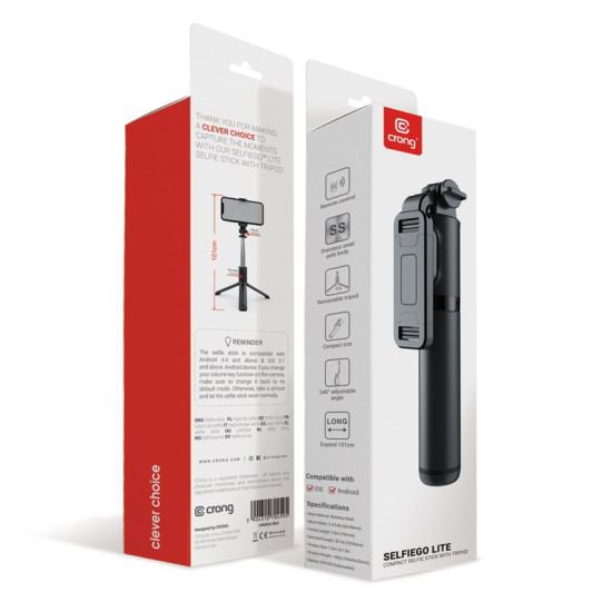 Kompaktowy selfie stick Bluetooth tripod