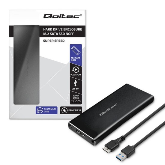 Obudowa | kieszeń do dysków SSD M.2 SATA | NGFF | USB 3.0 