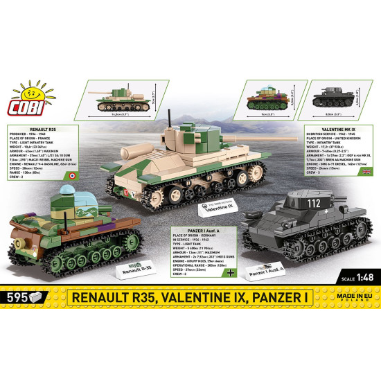 Klocki Renault R35 - Valentine IX - Panzer I