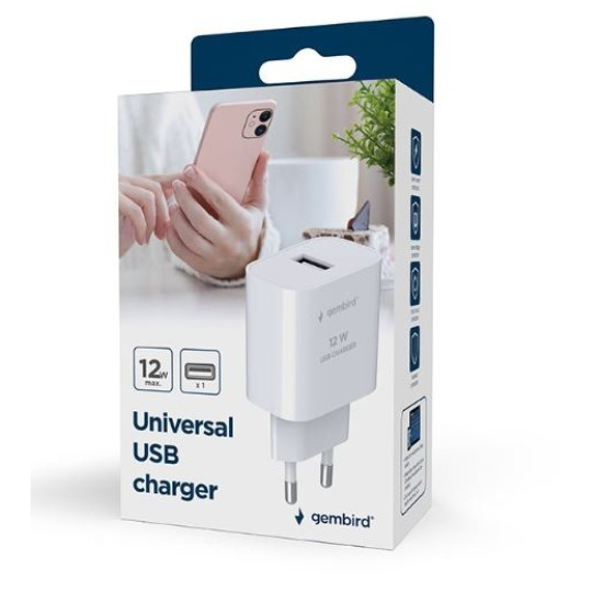 Ładowarka USB-A 2.4A biała 