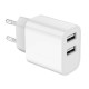 Ładowarka USB-Ax2 2.4A biała 