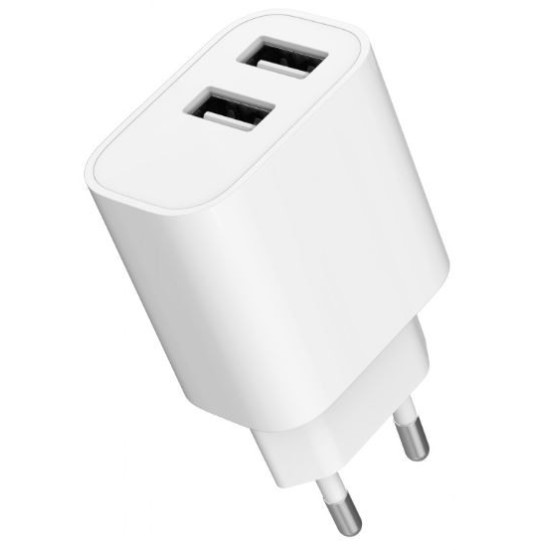 Ładowarka USB-Ax2 2.4A biała 