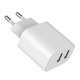 Ładowarka USB-Ax2 2.4A biała 