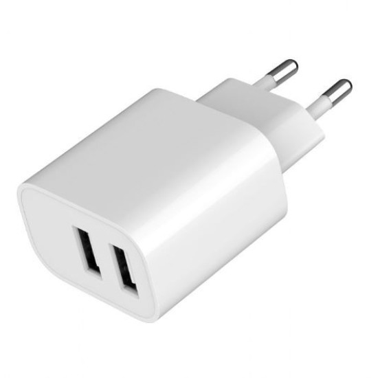 Ładowarka USB-Ax2 2.4A biała 