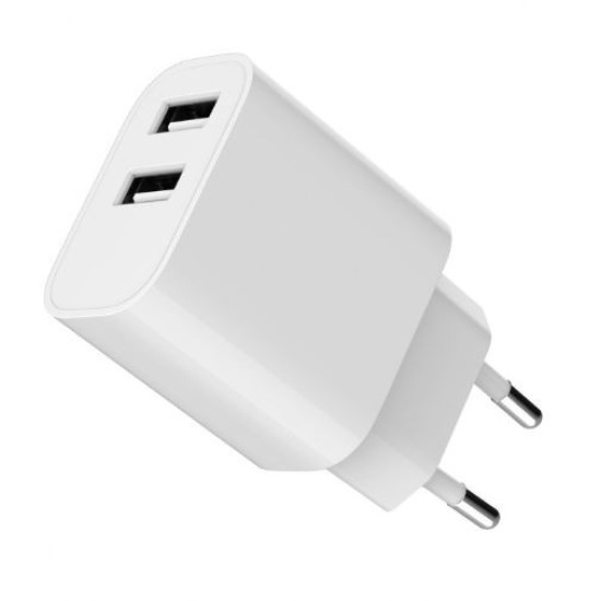 Ładowarka USB-Ax2 2.4A biała 