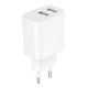 Ładowarka USB-Ax2 2.4A biała 