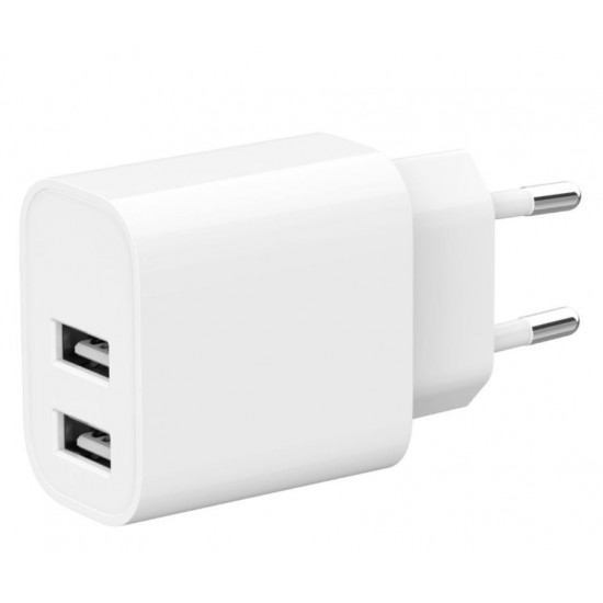 Ładowarka USB-Ax2 2.4A biała 