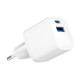 Mini-ładowarka USB-A USB-C 20W PD QC3.0 biała 