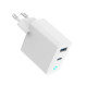 Ładowarka USB-A/C GaN LED 30W PD QC3.0 biała 