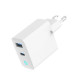 Ładowarka USB-A/C GaN LED 30W PD QC3.0 biała 