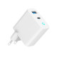Ładowarka USB-A/C GaN LED 30W PD QC3.0 biała 