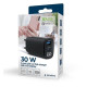 Ładowarka GaN 1xUSB-A 1xUSB-C LCD 30W PD QC3.0 czarna 