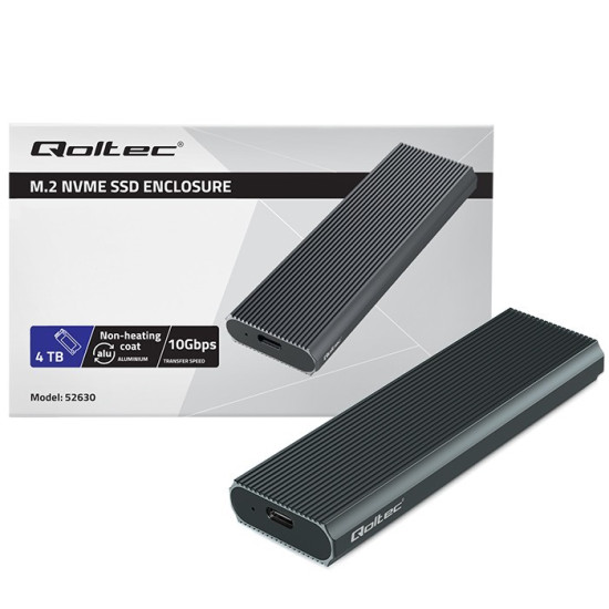 Obudowa na dysk M.2 SSD | NVMe | PCIe | USB3.1 | 10Gb/s | 4TB |  Grafit 