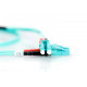 Patch cord światłowodowy FO LC/LC, dplx, MM 50/125, OM3, LSOH, 1m, turkusowy