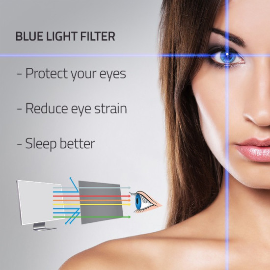 Filtr światła niebieskiego 21.5 cala | 16:9 | Ochrona wzroku | Anti Glare | Matowy | na monitor 