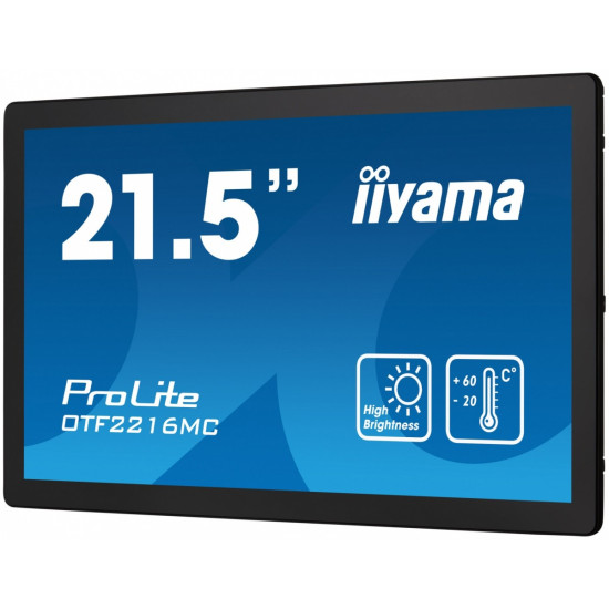 Monitor 22 cale OTF2216MC-B1, VA,poj.10pkt.1100cd,IP65,outdoor, VGA, HDMI,DP,RJ45 